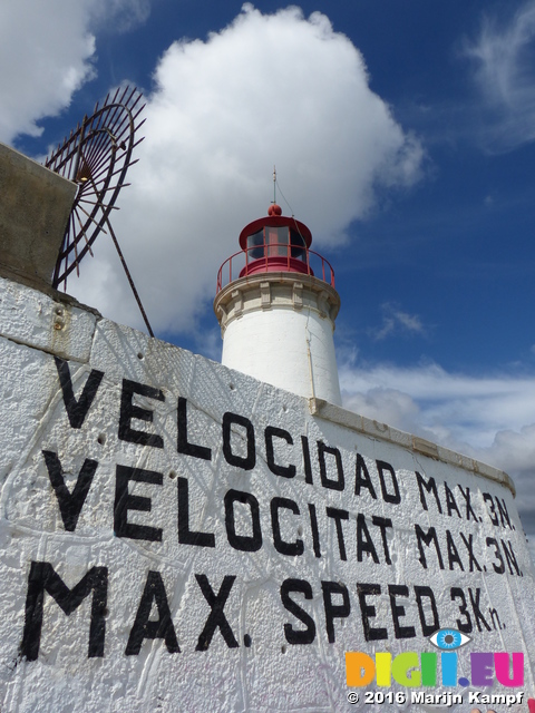 FZ028127 Speed limit Ibiza harbour and lighthouse